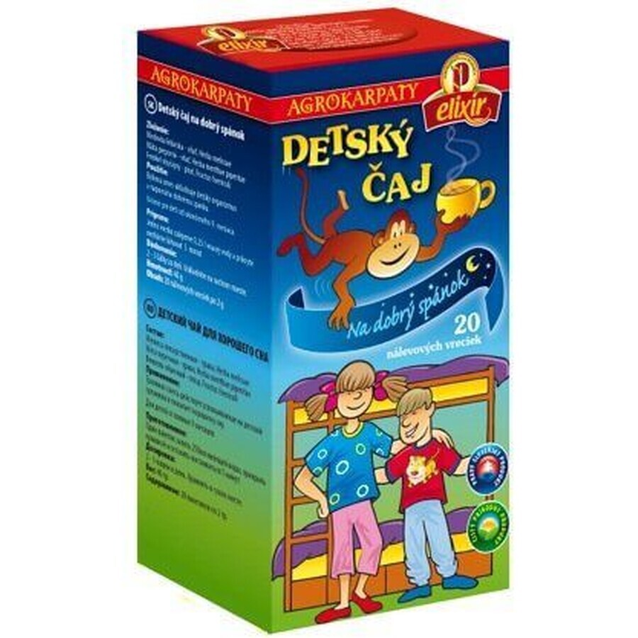 Agrocarps CHILDREN'S TEA Voor een goede nachtrust puur natuur product sachet 20 x 2 g