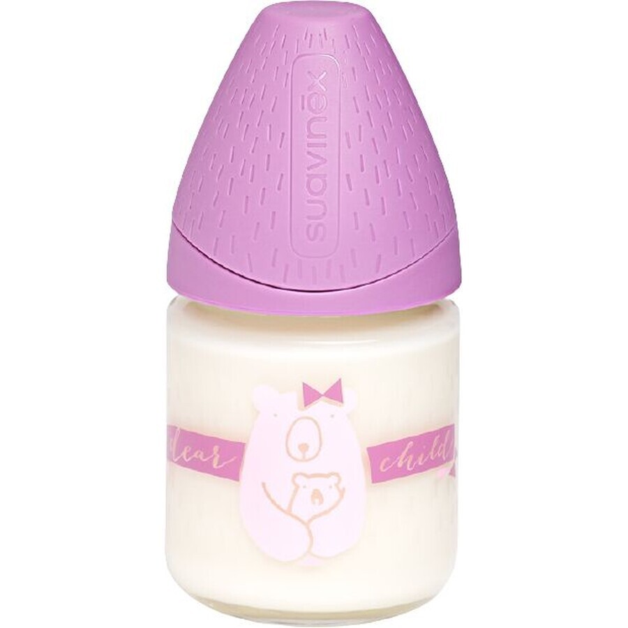 Suavinex MFL sticla sticla, violet pisica 120 ml