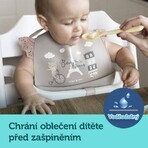 Canpol babies Bonjour Paris Bavetă din silicon cu buzunar albastru