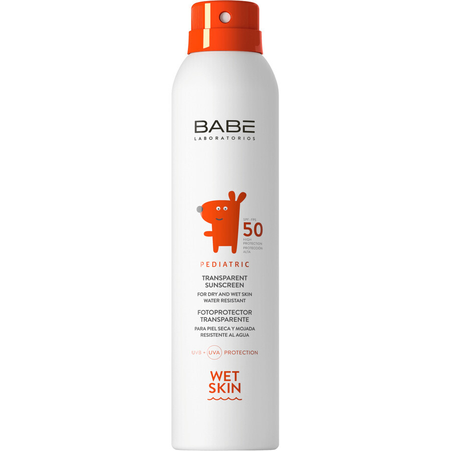 Babé Baby - Klares Baby-Sonnenschutzspray für feuchte Haut SPF 50, 200 ml