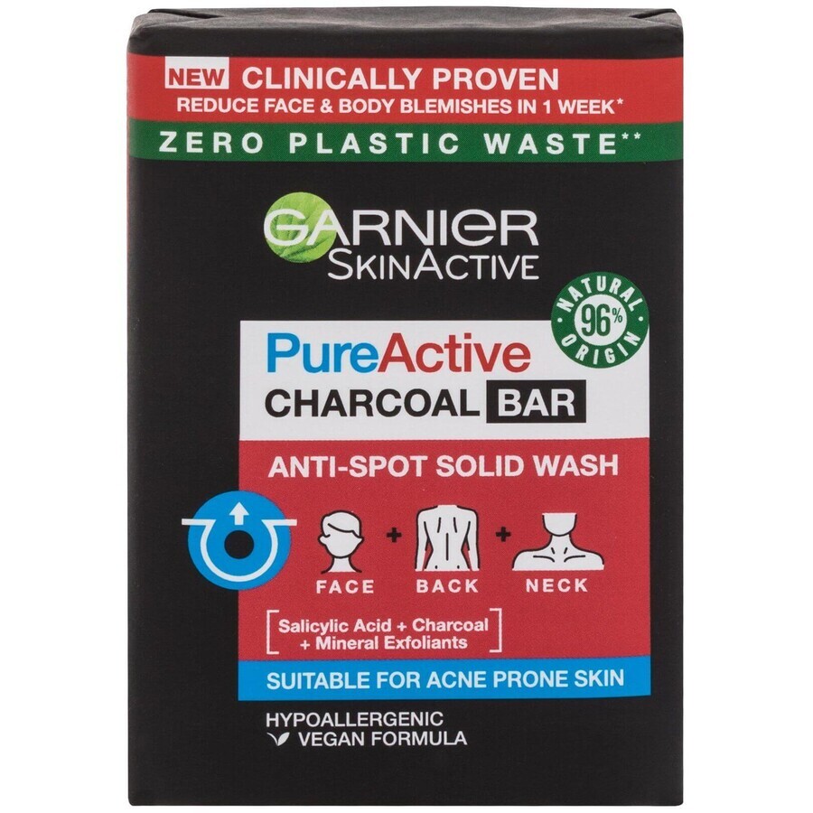 Garnier Pure Active Charcoal Bar Solid Cleansing Gezichtszeep 100 g