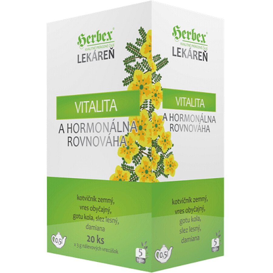 Herbex Vitality and Hormone Balance Herbal Herbal Tea portioned, 20 x 3 g