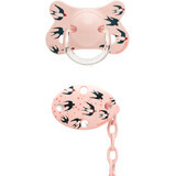 Chupete anatómico de silicona Suavinex Fusion 4-18m + Clip - Traga Rosa