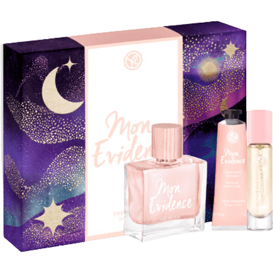 Set cadou Yves Rocher Mon Evidence - apă de parfum mai mare + apă de parfum mai mică + cremă de mâini