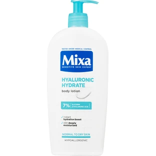 Mixa Hyaluronic Hydrate loción corporal hidratante intensiva para pieles normales a secas 400 ml