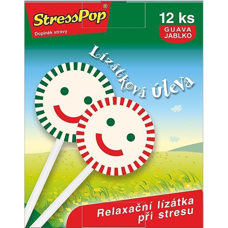 StressPop anti-stress lollipop with guava and apple flavor 12 pieces