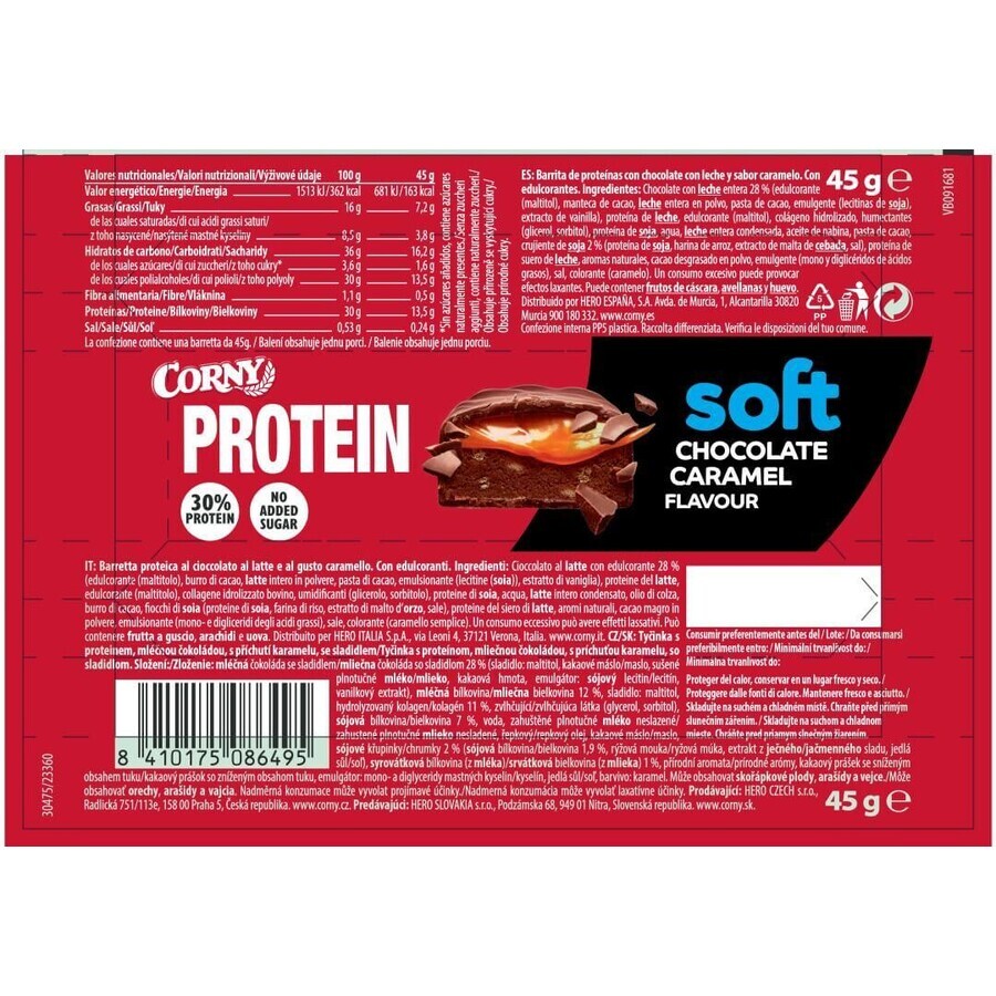 Corny Protein SOFT chocolade-karamel eiwitreep 45 g