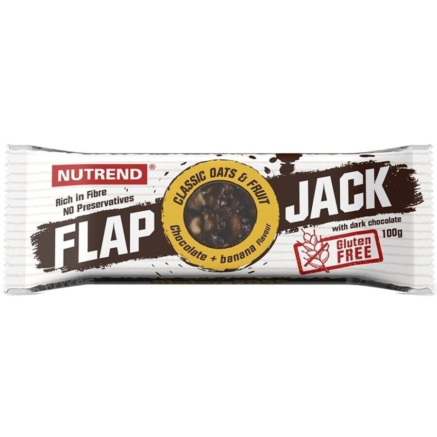 Nutrend GLUTEN-FREE FLAPJACK , chocolate + banana with dark chocolate 100 g