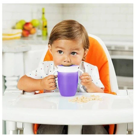 Munchkin Junior 360° niet-uitvloeiende beker met paarse oren 207 ml 207 ml