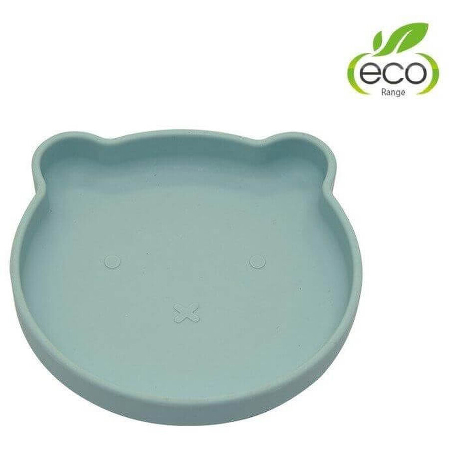 Bo Jungle silicone plate with suction cup Bear Pastel Blue