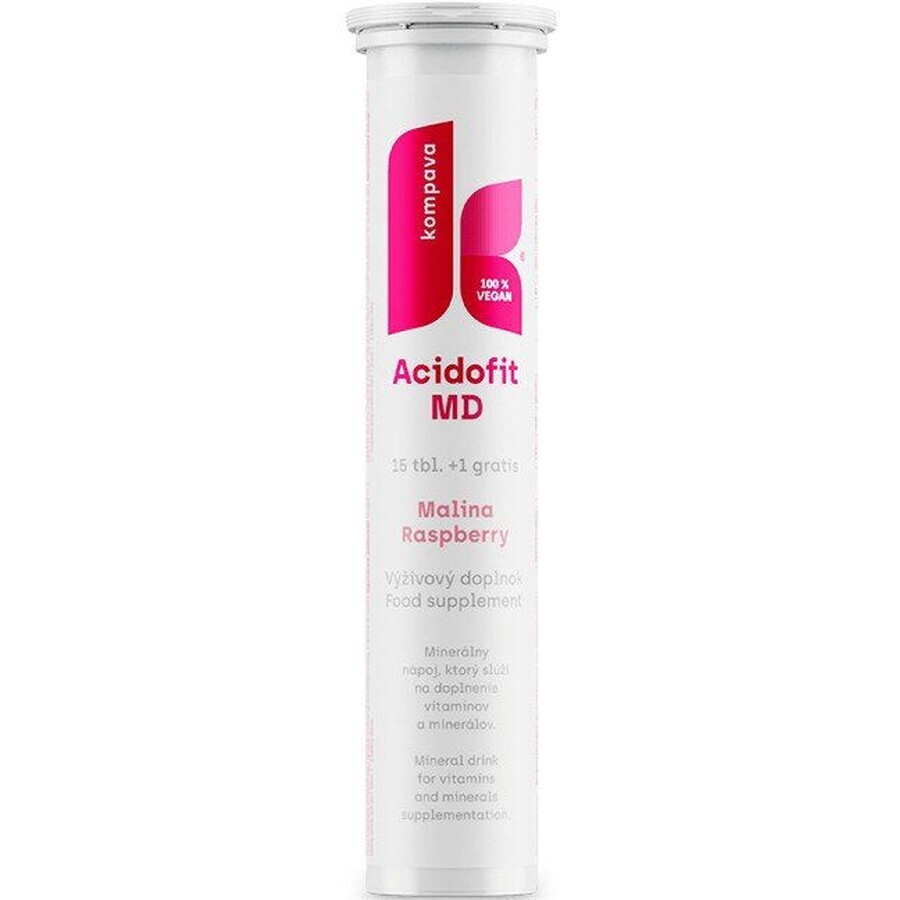 Kompava AcidoFit MD, framboos 16 bruistabletten