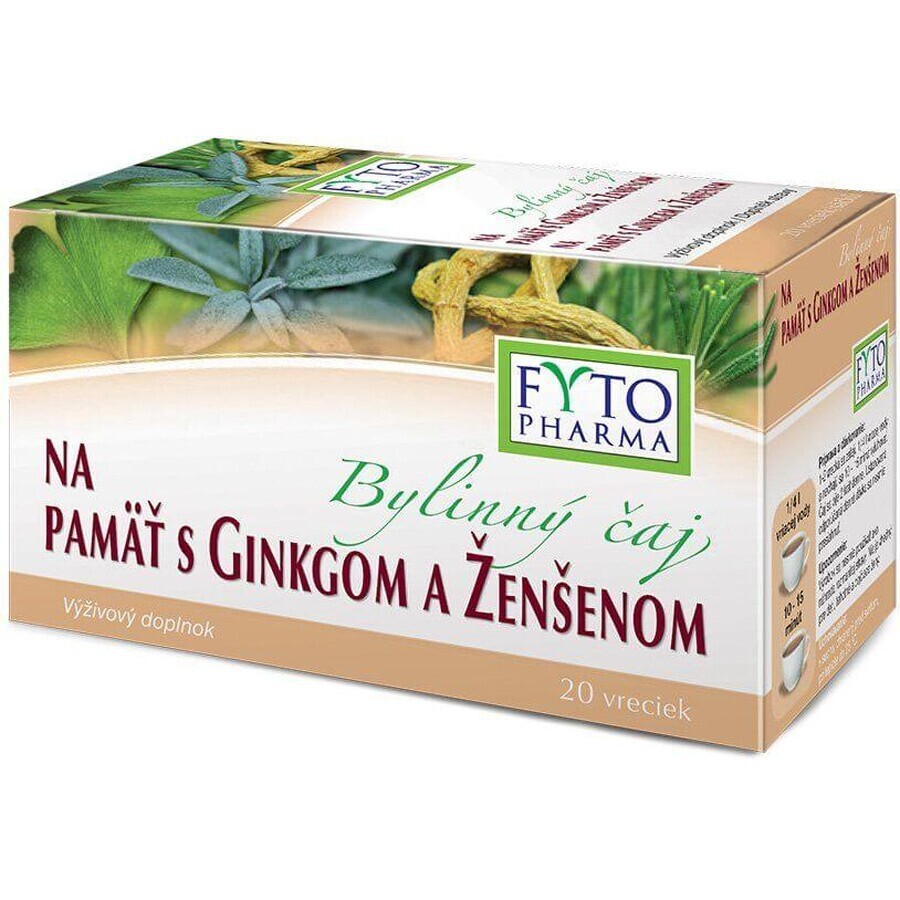 Fyto Pharma Herbal Memory Tea with Ginkgo and Ginseng 20 x 1.25 g