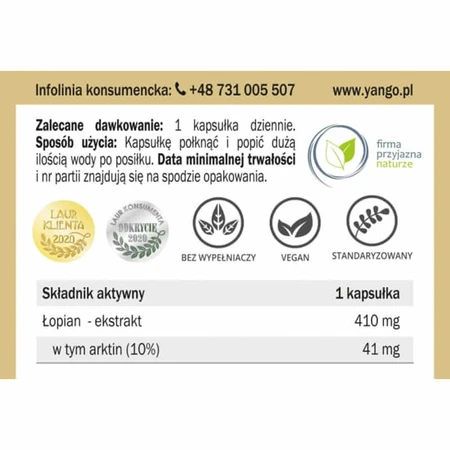 Kliswortel (10% arctine) 90 caps Yango