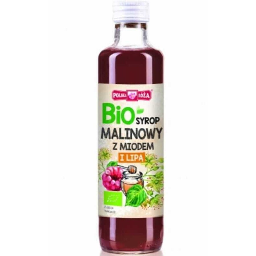 BIO Raspberry syrup with honey and lime 250ml Polska Róża