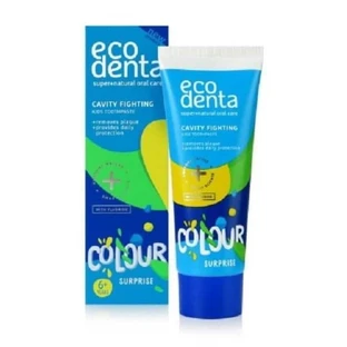 Dentifrice pour enfants contre la carie colorée surprise 75 ml Ecodenta