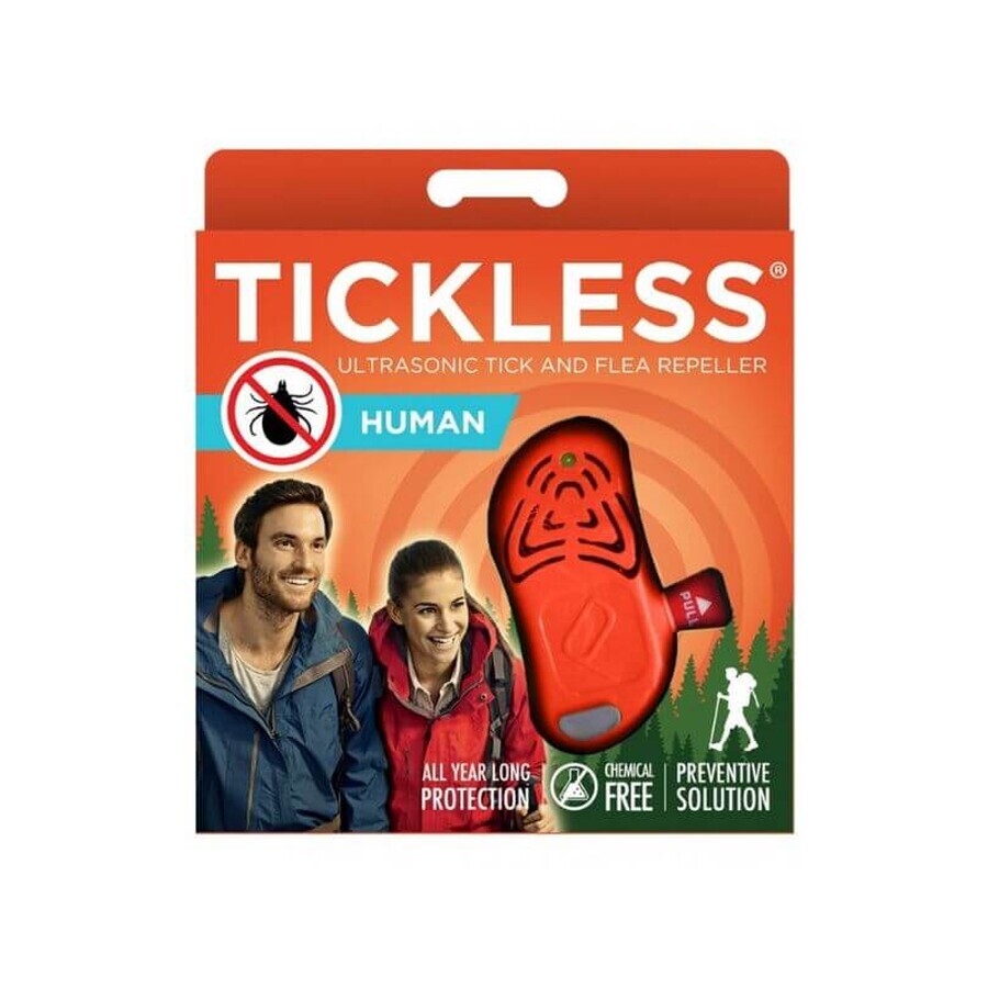 TICKLESS Human Orange Ultrasonic tick protection device for adults