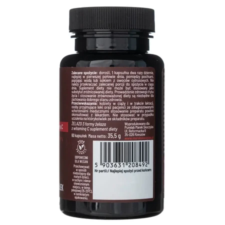 Skoczylas IJzer 3 vormen met vitamine C, 60 capsules