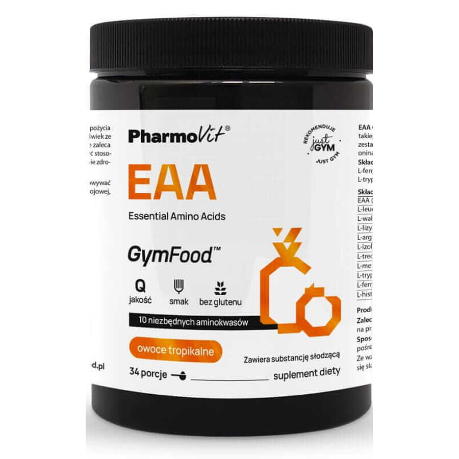 EAA Acides aminés essentiels (fruits tropicaux) 375 g GymFood Pharmovit