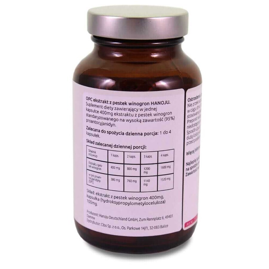 OPC extracto de semilla de uva 400mg 90 cáps. Hanoju