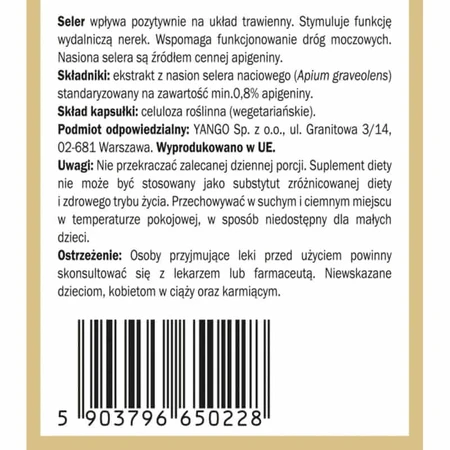 Apigenin aus Selleriesamen 90 Kapseln Yango