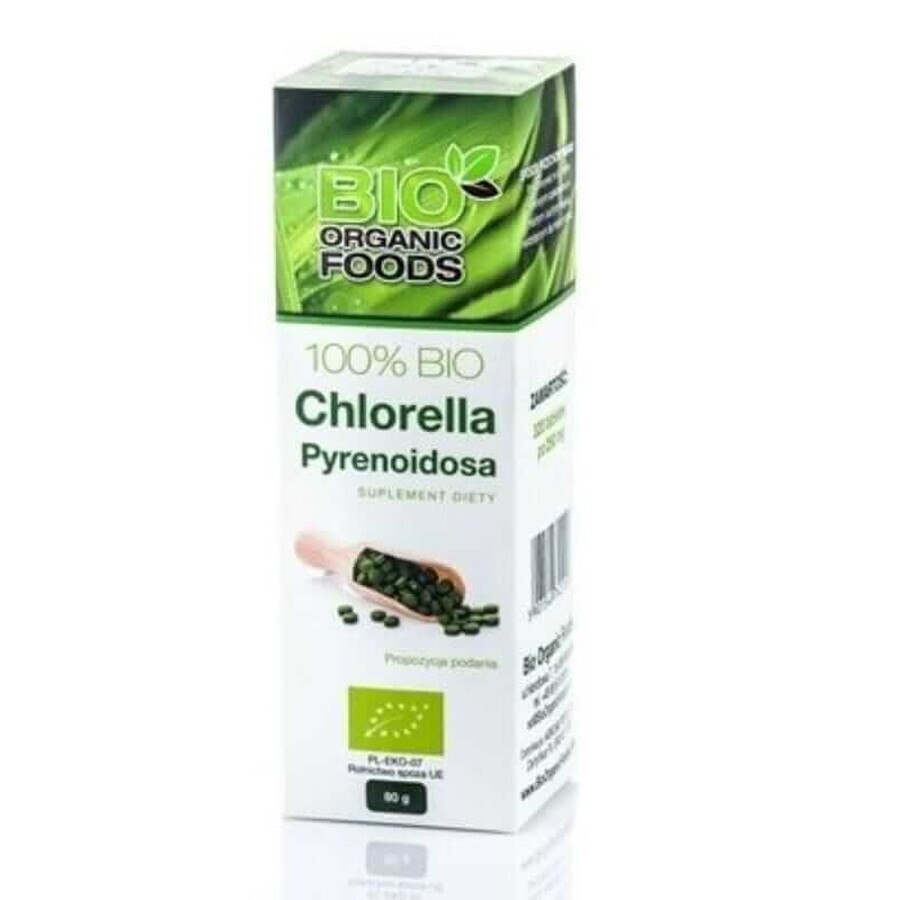 100% BIO Chlorella Pyrenoidosa 80g Bio Organic Alimentos ecológicos
