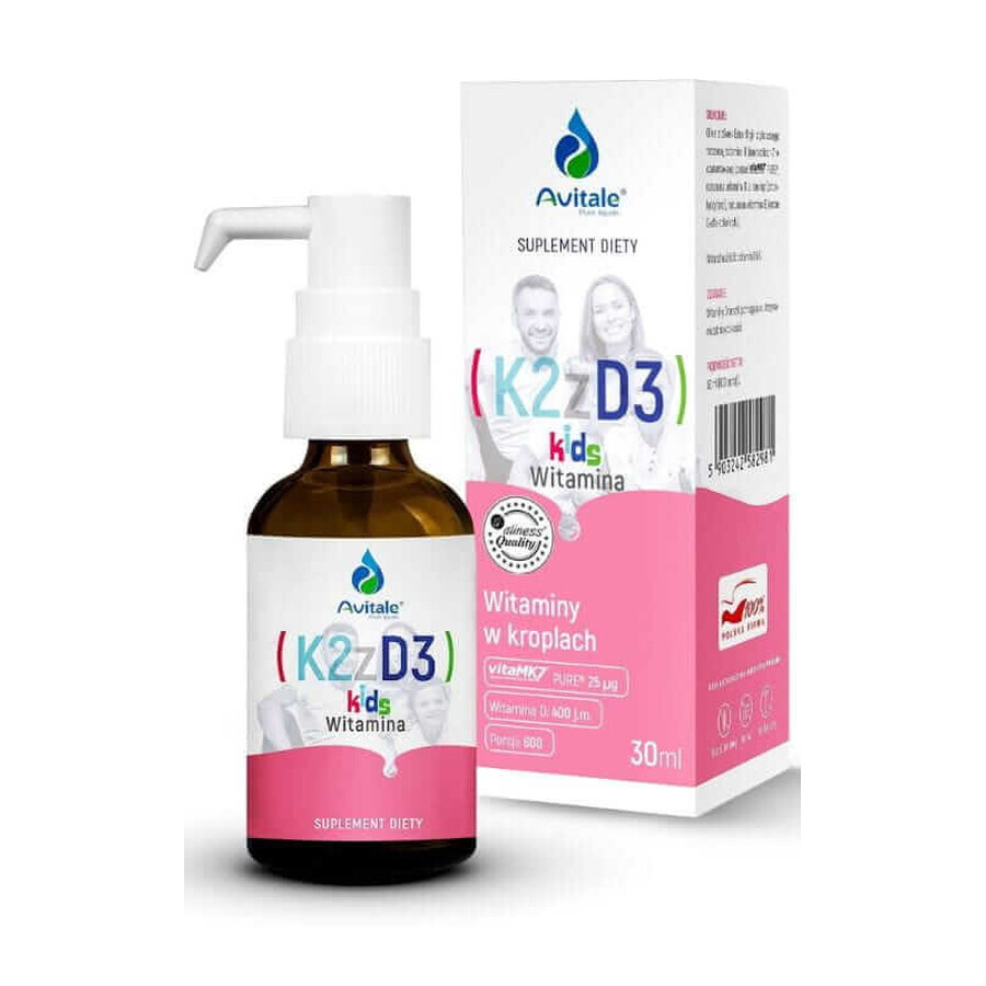 Avitale K2 cu D3 KIDS pentru copii 30 ml
