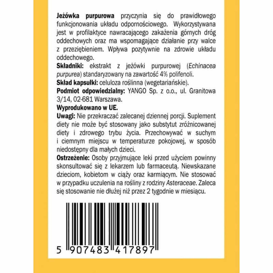 Extracto de equinácea 350 mg, Purple Coneflower 60 cáps. YANGO