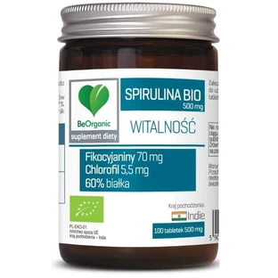 BeOrganic Organic Spirulina 500 mg 100 comprimés