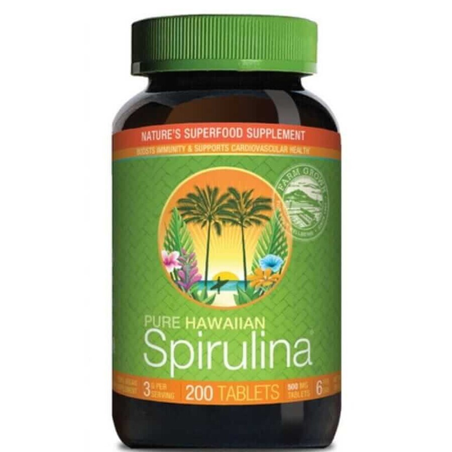 Spirulina Hawaii Pacifica 500 mg (200 comprimate) CyanoTech