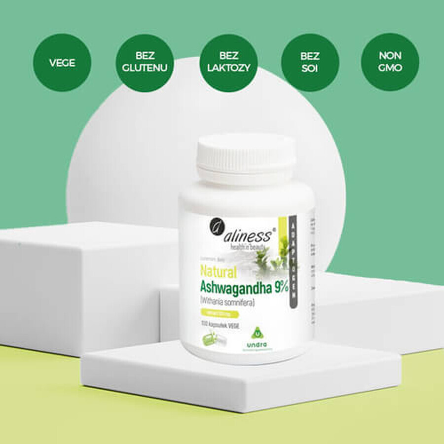 Ashwagandha natürlich 570 mg 9% x 100 vegetarische Kapseln Aliness