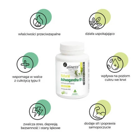 Ashwagandha natural 570 mg 9% x 100 vegetarian capsules Aliness