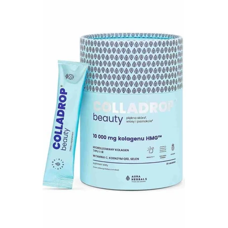 Colladrop Beauty 10000 mg collagène marin HMG ananas 30 sachets Aura Herbals