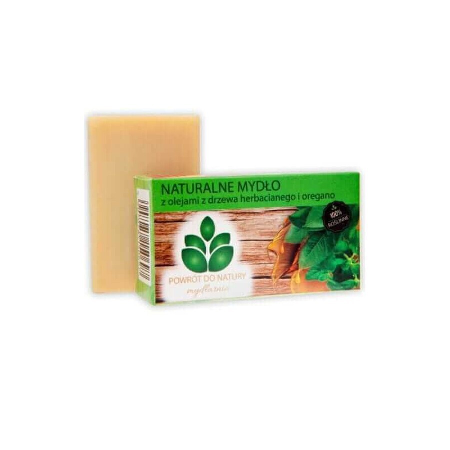 Jabón natural con aceites de árbol de té y orégano 100 g Retorno a la Naturaleza