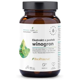 Extracto de semilla de uva 550 mg, 95% OPC 60 cápsulas Aura Herbals