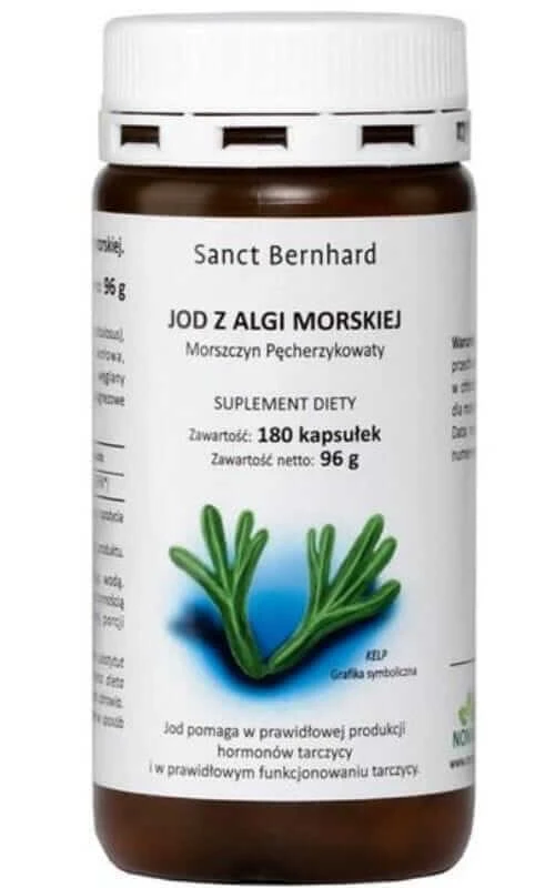 Iodine from seaweed (Bladderwrack, kelp) 180 capsules Sanct Bernhard