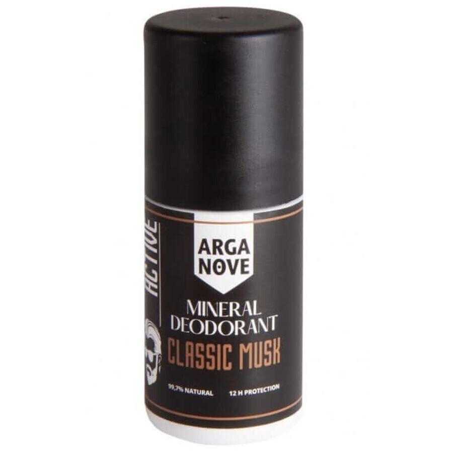 Déodorant minéral roll-on CLASSIC MUSK 50ml ARGANOVE