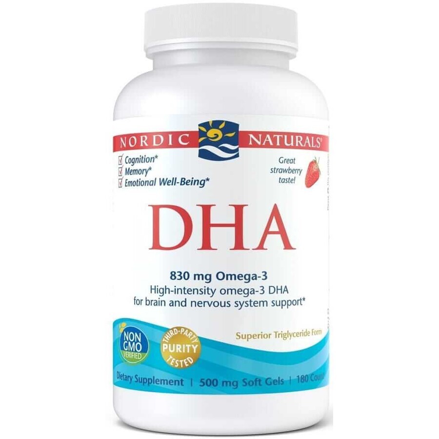 Acido DHA 830 mg Omega 3 Fragola 90 softgel Nordic Naturals