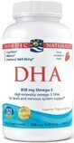 DHA Zuur 830 mg Omega 3 Aardbei 90 softgel Nordic Naturals