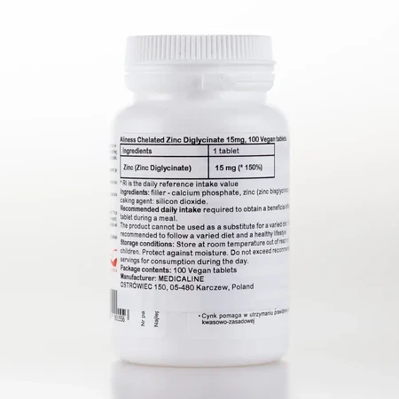 Zinkchelaat 15 mg,100 tabletten Aliness