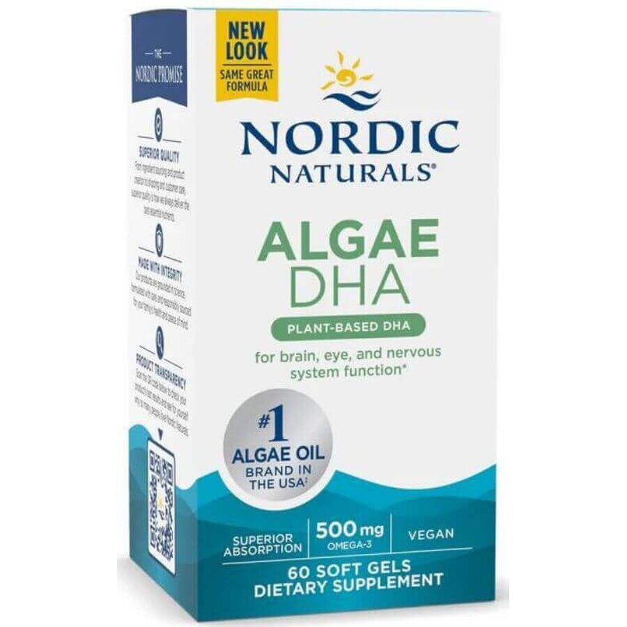 DHA algen voor veganisten 60 zachte gels Nordic Naturals