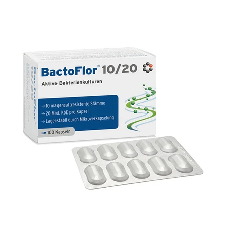 BactoFlor 10/20 100 cápsulas INTERCELL Pharma - probiótico
