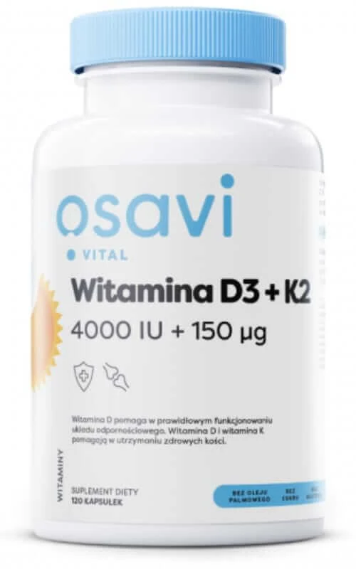 Osavi Vitamin D3 4000IU + K2 150mcg - 120 capsules
