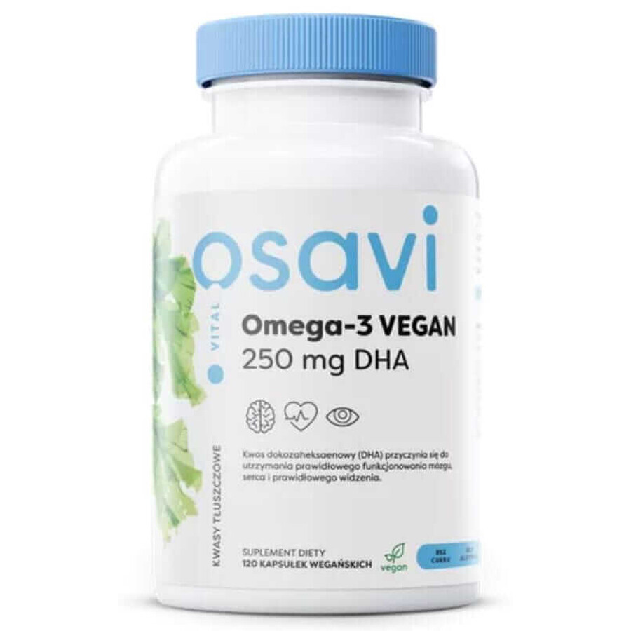 Osavi Omega-3 vegan 250 mg DHA 120 Kapseln