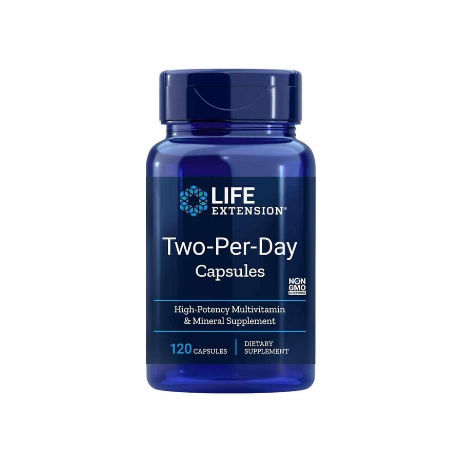 Deux multivitamines par jour Mineral Mineral 120 capsules Life Extension