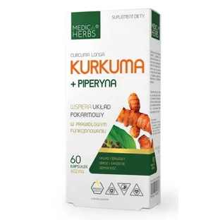 Cúrcuma + Piperina 60 cápsulas Medica Herbs