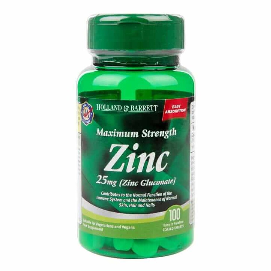 Gluconate de zinc 25 mg 250 comprimés Holland & Barret