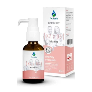 Vitamine K2 avec D3 gouttes - 25µg/1000IU - Avitale