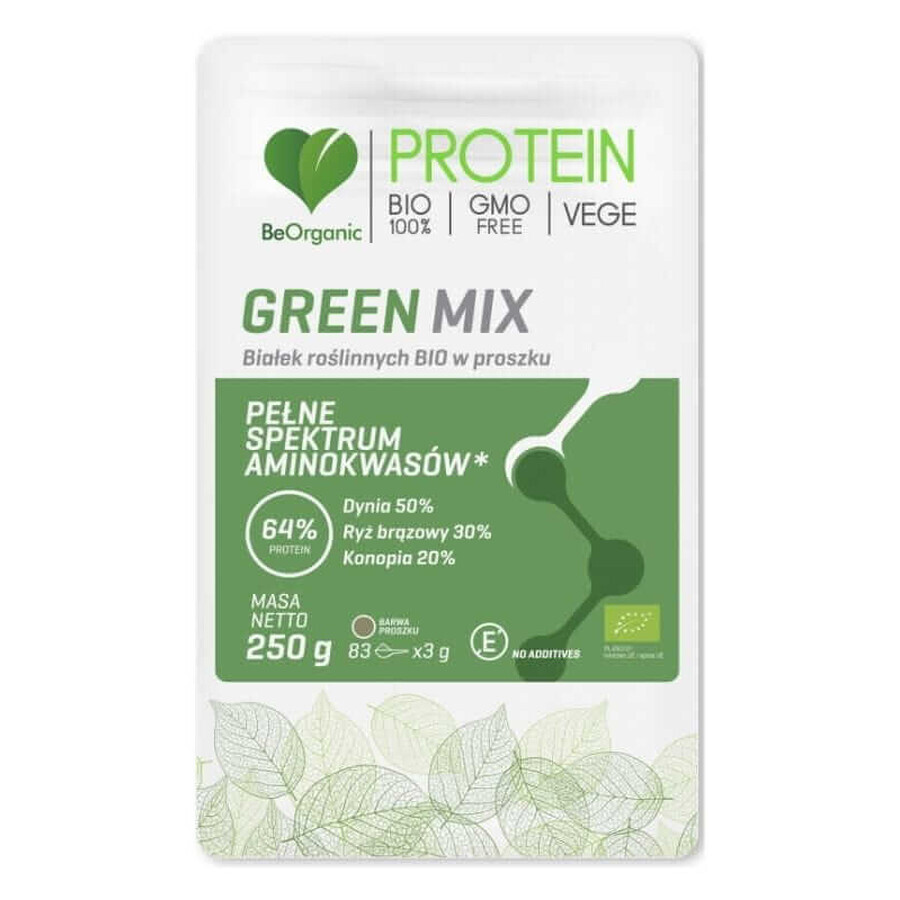 BeOrganic Groen Biologisch plantaardig eiwitmengsel poeder 250g