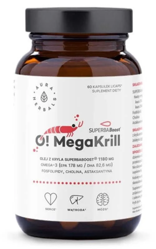 O! MegaKrill 1180mg, 60 capsules Aura Herbals