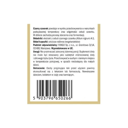 Ail Noir 450mg extrait 4:1 (90 gélules) Yango
